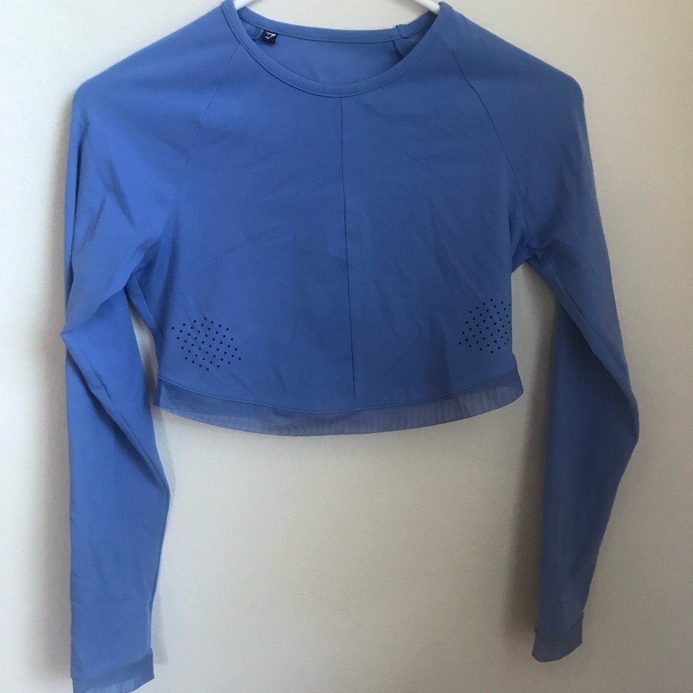 Gymshark Blue Long Sleeve Crop Top
